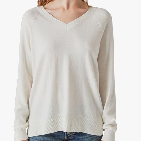 Lucky Brand Women's V-Neck Sweater, Long Sleeves - Picture 1 of 3
